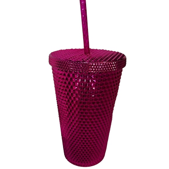 Starbucks Sangria Bling Studded Magenta Metallic Chrome Pink Grande Tumbler NWT - Picture 4 of 5